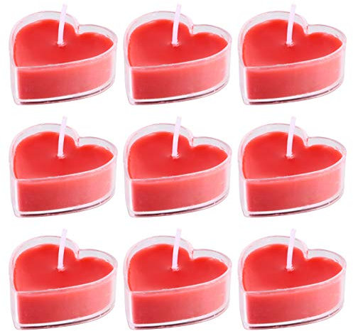 BESPORTBLE 9 Stücke Duftkerze Herz Kerzen Teelicht Sojawachs Aroma Kerzen Sojakerzen Romantische Teelichter für Valentinstag Dekoration Geschenk Hochzeit Deko Tischdeko Yoga SPA SM Massage