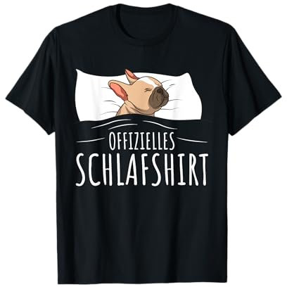 Offizielles Schlafshirt Schlafanzug Französische Bulldogge T-Shirt