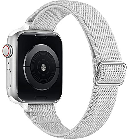 SICCIDEN Cinturino elastico sottile compatibile con Apple Watch Band 42 mm, 41 mm, 40 mm, 38 mm, cinturino elastico da donna in nylon sottile per iWatch SE2 SE Series 10 9 8 7 6 5 4 3 2 1 (colore: