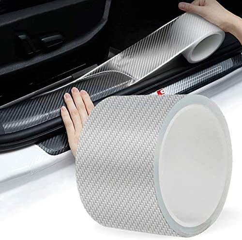 Storystore Car Sill Protectors Strips, 7cmx10m Door Protector Guard Bumper Sticker Anti Scratch Carbon Fiber Wrap Film for Guard/Front and Rear Bumper/Door