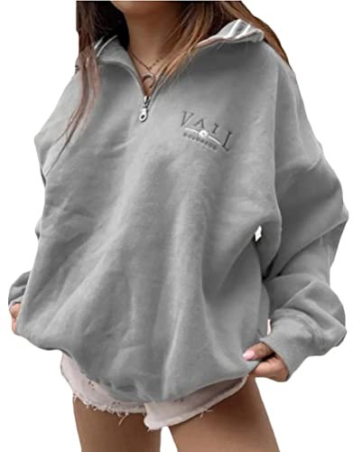 Onsoyours Damen Pulli Sweatshirts Hoodie Sport Langarm Kapuzenpullover Mode Bequem Casual Pulli Mit Kordel Und Taschen N Grau S