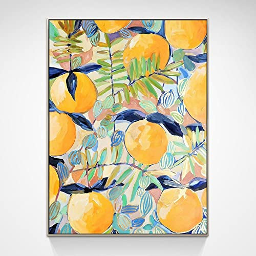 Handgemalte Leinwand Bilder,Leinwand Kunst Wand Abstrakte Persimone Vertikales Wandbild Kunstwerk Spachtel Strukturierte Rahmenlose Coole Gemälde Große Wohnkultur Für Schlafzimmer Wohnzimmer,50X7