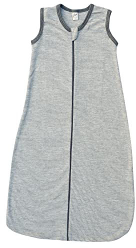 Lilano, Schlafsack Ringel ohne Arm, 70% Wolle (kbT), 30% Seide, 210 gr./m² (Hellgrau/Natur, 1 (70 cm))