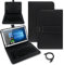 Schutzhülle QWERTZ Bluetooth Tastatur kompatibel für Amazon Fire HD 10 /Plus 2021 Hülle Cover Tablet Tasche 10.4 Case Keyboard kabellos Ultra deutsches Layout, Farben:Schwarz