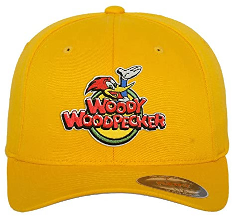 Wonder Woman Offizielles Lizenzprodukt Woody Woodpecker Classic Logo Flexfit Cap (Gelb), Groß/X-Large