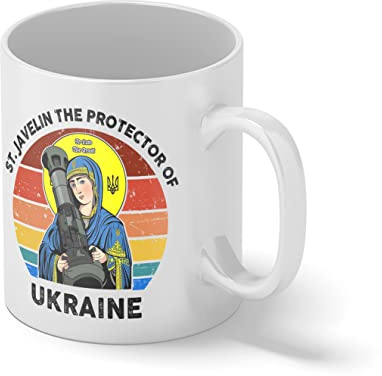 retro St javelin protector of Ukraine support Tasse blanche Café Mug