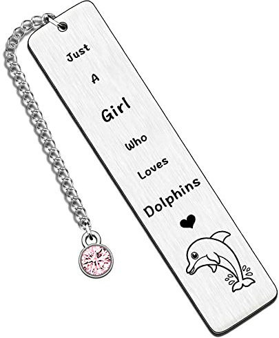 HULALA Delfin-Lesezeichen, Geschenke für Mädchen, Geburtstag, Weihnachten, Freund, Delfin, Liebhaber, Just A Girl Who Loves Delfine
