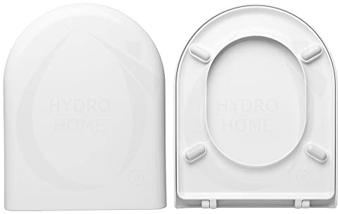 HYDRO HOME Ideal Standard Esedra - Asiento de inodoro, Tapa del Inodoro de Plástico Termoendurecible, con Bisagras Ajustables, Eje de Inodoro, Color Blanco, Fabricado en Italia