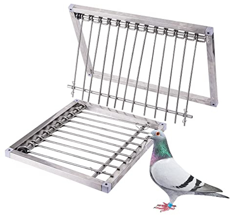 fpigeon Pigeon Bird Cage Door Coop Birds House Loft Entrance Racing Automatic Chicken Wire Frame Cages Supply Supplies Window Metal (39 x 26cm)