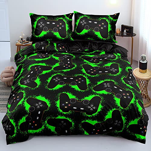 Holiyjog Gamer Bedding Set, Twin Size, Boys Video Games Comforter Cover, Boy Gamer Room Decor, Gamepad2302