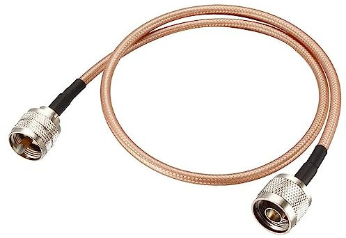 MACHSWON RG400 Coaxial Cable with PL259 Male to N-Type Male Connectors Low Loss Coax Cable 50 Ohm 0.6M/2Ft For CCTV,DVR,Camera,Video Signals