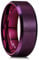 King Will 8mm Purple Mens Tungsten Wedding Rings Matte Brushed Surface Wedding Band Beveled Edge Comfort Fit 9.5
