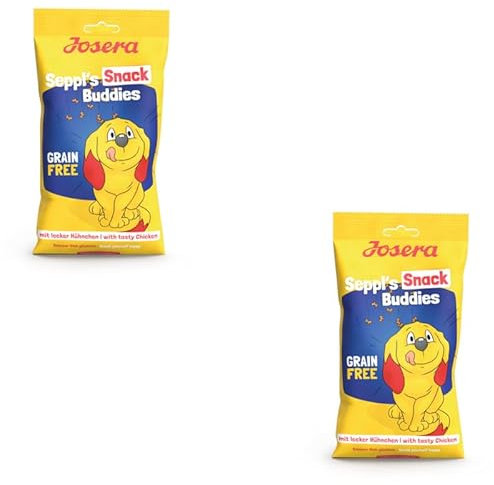Josera Seppl’s Snack Buddies | Doppelpack | 2 x 150 g | Getreidefreier Hundesnack | Mit leckerem Hühnchen Geschmack | Geringer Fettgehalt | Hochwertige Zutaten ohne Gentechnik