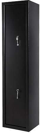 Panana 6 Gun Cabinet, Lockable Shotgun & Rifle Safe with 7-Level Lock, Black, H1300 x W350 x D300mm, Utility Room