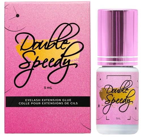 LLBA colle à cils pour professionnels – Colle Noir | Plusieurs choix pour le temps de séchage 0,5 à 3 Secondes | 5mL | Colle extra forte pour extensions de cils | Tenue 7-8 Semaines (Double Speedy)