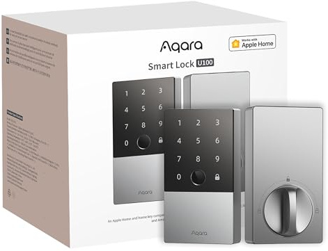 Aqara Cerradura U100 sin llave con llave Apple Home, teclado táctil, cerrojo inteligente, IP65, compatible