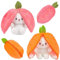 Thingehoy 2PC Kuscheltier Hase, Hasen Kuscheltier Plüschhase, Osterhase Kuscheltier, Hasen Karotten Plüsch, Erdbeerhasen Kissen Plüschtier, Hasenpuppe, Hasenplüsch, Stofftier Hase Geschenk Für Mädchen