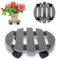 Ikodm 1X WPC Pflanzenroller Rund Ø 30 x 7,5 cm｜Blumenroller mit Rollen, Rolluntersetzer Tragkraft 80 kg｜Kübelroller für den Innen- und Außenbereich｜Rollbrett für Pflanzen, Blumentopf (Anthrazit)