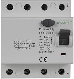 E-Corner Differenziale Puro Tipo B | 3P+N 63A 30mA | 415V AC 50HZ | Confezione singola