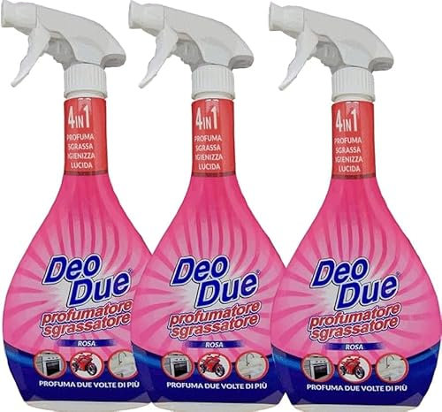 DEO DUE PROFUMATORE SGRASSATORE ROSA 3 PEZZI DA 600 ML