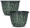 SG Traders Premium Plastic Plant Pots | UV & Weather-Resistant Plant Pots Outdoor | Elegant Design, Lightweight, Durable & Eco-Friendly | (Black/Green, Pack of 2)