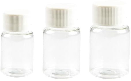 BAOPUSHIDAJILI 3 Pcs Clear Containers Small Clear Bottles Empty Bottle Transparent Plastic Bottles with Caps Sub Bottles Capsules for Vials Sample Liquids