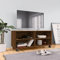 Mengtu TV-Schrank mit Rollen TV-Lowboard 4 offene Fächer Fernsehtisch Fernsehschrank Unterschrank Möbel Moderner für Wohnzimmer Schlafzimmer Braun Eiche 90x35x35 cm Holzwerkstoff