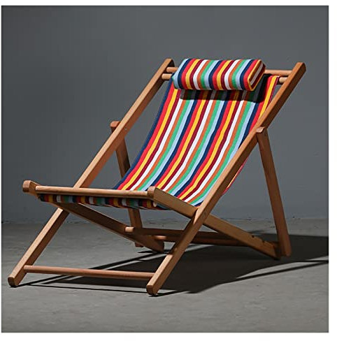 ALEjon Klappbarer Strandkorb aus Holz mit Verstellbarer Rückenlehne - Stilvolle und Bequeme Outdoor-Liege für Garten, Terrasse und Balkon