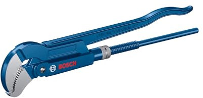 Bosch Professional Eckrohrzange (45° Backenposition, Chrom-Vanadium-Stahl, für Rohre bis maximal 60 mm oder 2 3/8 geeignet).
