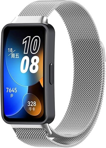 Cinturino compatibile con Huawei Band 9 cinturino in acciaio inox mesh cinturino di ricambio per Huawei Band 9 Smartwatch