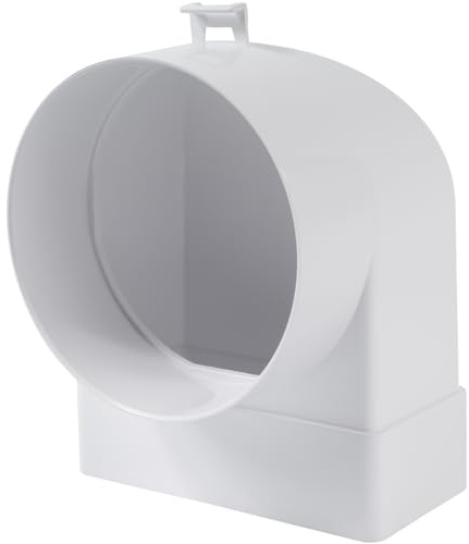 Vent Systems 110 x 55 mm rechteckiger 90° Winkelkanal Verbinder – Übergang zu Rohr mit Ø100 mm - Lufteinlass, Auslasskupplung für HVAC-Systeme - Lüftungsanschluss für Heizung, Kühlung