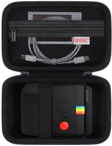 BOVKE Carrying Case for Polaroid Go Generation 2 / Mini Instant Camera, Polaroid Go Gen 2 Camera Travel Storage Bag with Extra Space for Photo Films, Charging Cables, Black