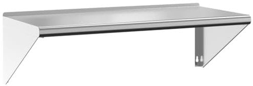 vidaXL Wandregal, Gewürzregal Erhöhte Kante, Hängeregal Schweberegal für Wohnzimmer Küche, Wandboard Regal Küchenregal, Silbern Edelstahl