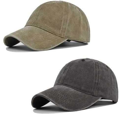 HAPEE Baseball-Kappen für Herren, 2/3er-Pack, Trucker, Klassische Snapback-Kappe (DE/NL/SE/PL, Alphanumerisch, Einheitsgröße, A-2P04-Khaki Coffee)