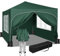 WOLTU Pavillon mit 4 Seitenteilen 4 Sandsäcke, Faltpavillon mit Halbmonddach Tragetasche, Gartenpavillon wasserfest stabil UV-Schutz, Partyzelt Outdoor höhenverstellbar, Grün