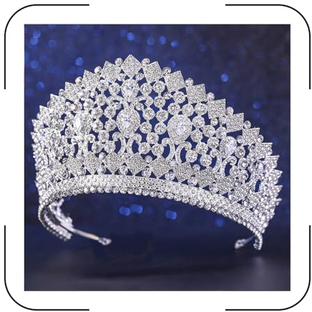 QXMYOO Tiaras extragrandes, coronas altas para desfile de mujer, tiara de cristal austriaco transparente, corona de reina, corona de reina, tocado grande con diamantes de imitación para cumpleaños