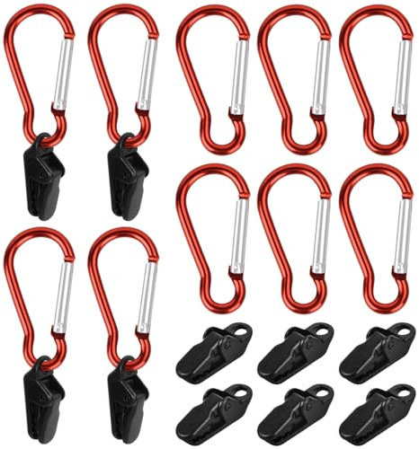 Ehuihuan 10 Sets Campeggio Accessori Utili Ganci per Tende Alta qualità Ganci per Tende da Sole Esterno Clip per Tende per Campeggio
