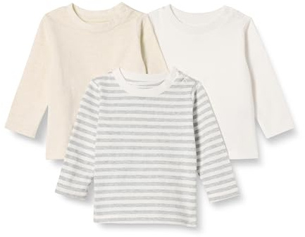 Amazon Essentials Unisex Babies' Organic Cotton Long-Sleeved T-Shirt, Pack of 3