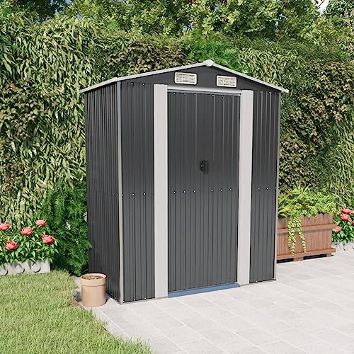 Gartenhaus Anthrazit 192x108x223cm Stahl verzinkt