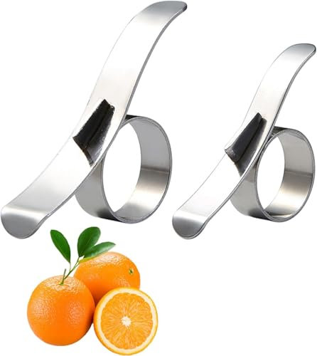 KOMUNJ 2 Stück Orangenschäler, Orange Citrus Peeling Tool, Edelstahl-Orangenschäler, Obstwerkzeug, Küchenzubehör, 2 Größen