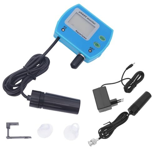 2 in 1 PH Messgerät, 0-14 PH Aquarium Wassertest mit pH-Monitor und 2 Saugnäpfe, PH Controller Aquarium für Fischteiche, Aquarien, Hydrokulturen, 7,5 * 5,5 * 2,8 cm