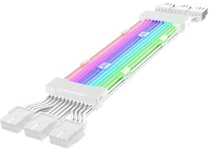 Energy Supply Cable, Cable Motherboard, Atx 24-Pin Argb Extension, Psu Color Mode Synchronized, Rgb Lighting For Wire Pc Builds, Power Kit, Comb Ensures, 26.5cm