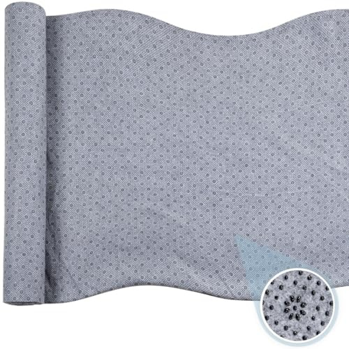 Non Slip Carpet Underlay, Tufting Rug Backing, Plum Blossom Fabric, 1mm Thick Vinyl Carpet Backing and Carpet Making Accessories, 397 x 180 cm