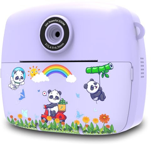 CNAPXAIA Kids Instant Print Camera, 1080P Digital Camera for Kids with 32GB Card, 16X Digital Zoom, Birthday Gift for Children Age 3-12 (Purple)