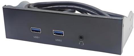 ZYKEJJDDAK 8,9 cm (3,5 Zoll) 19-poliger auf USB 3.2 GEN1 Port Hubs Splitter Disppy Bay 3,5 mm Kopfhörer-Erweiterung Frontpanel Rack für PC