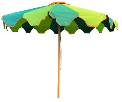 RTVGNSZSJL Grün Strandschirm Sonnenschirm 2.5m 2.7m 3m Großer Gartenschirm Tragbar Marktschirm Sonnenschutz UPF 50+ Windfest Terrassenschirm(2.5m/8ft)