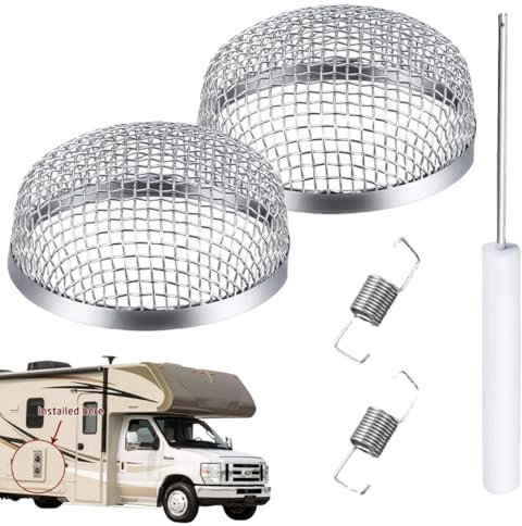Générique Hotte De Ventilation Pour Camping-Car, 2 Pièces En Acier Inoxydable Pour Bouche D'aération Chauffage Camping-Car, Ventilation Automatique Adaptée Caravane Autocaravane Et Protège Contre