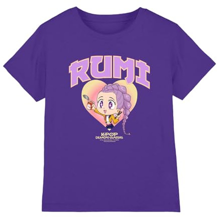 Kpop Demon Hunters Unisex Kids Kpop Demon Hunters - Huntrix Rumi Collegic Kids T Shirt T-Shirt (Pack of 1)