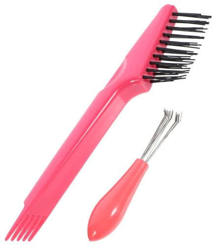 Hohopeti Limpiador de Cepillos y Peines para Cabello Herramienta Multifuncional con Rastrillo y Gancho Diseño Compacto y Seguro para Uso Diario de Unidades Rosa