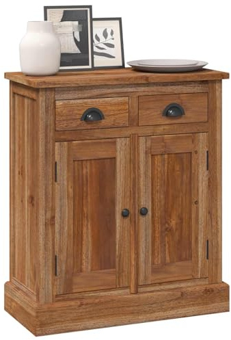 vidaXL Aufbewahrungsschrank Natur 65 x 30 x 75 cm Massivholz Teak, Esszimmer, Vintage rechteckige Teak-Speicher, kompakte Schränke, Möbel aus massivem Holz, besondere Maserung